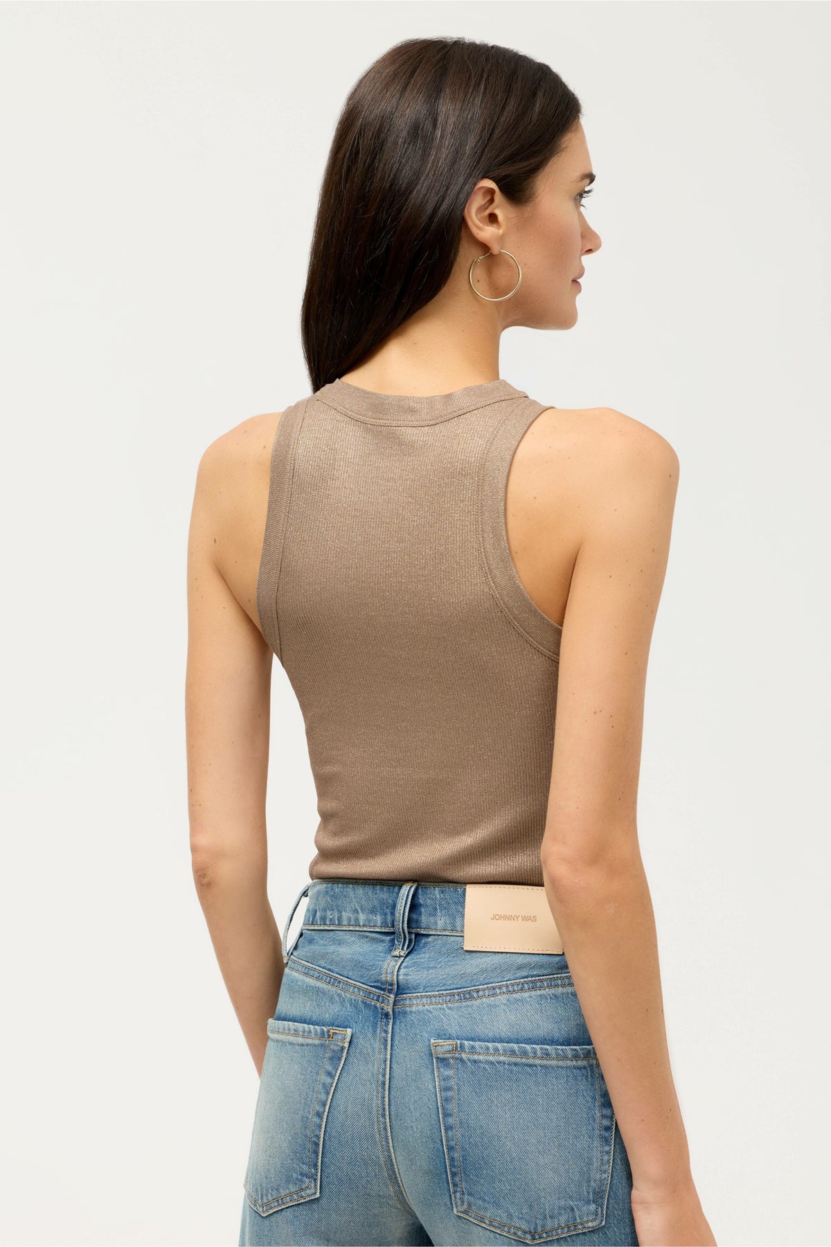 ESSENTIALS METALLIC BABY RIB CREWNECK TANK - Johnny Was Best Seller