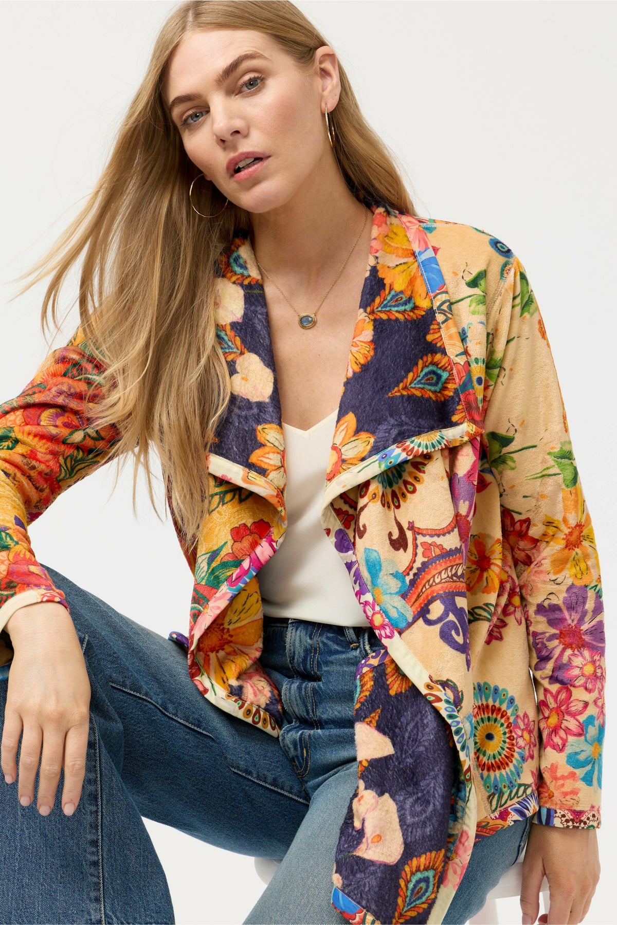 JOAN WRAP BINDED SHERPA JACKET - Johnny Was Best Seller