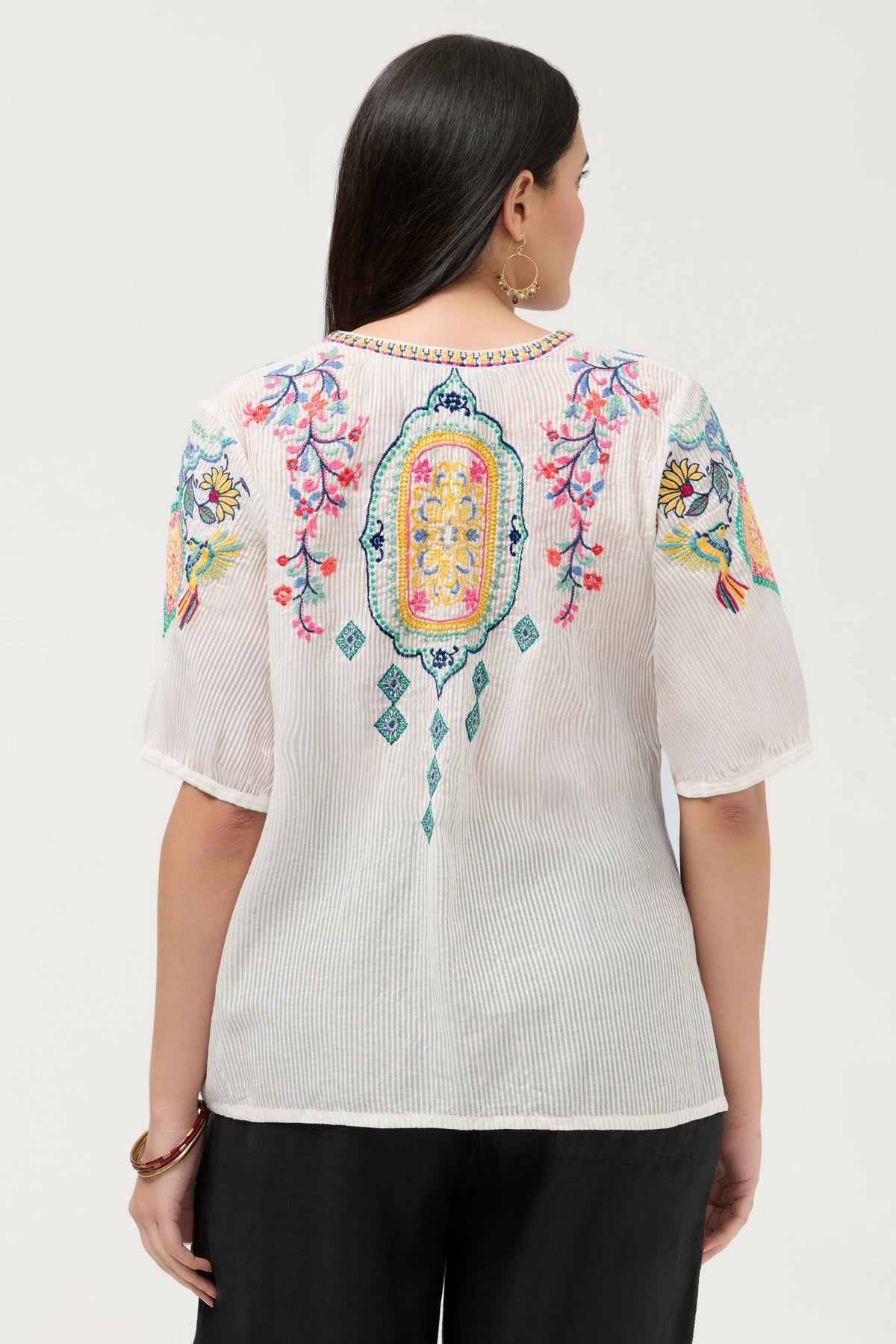 MARGOT SHORT SLEEVE BLOUSE - Johnny Was Featured