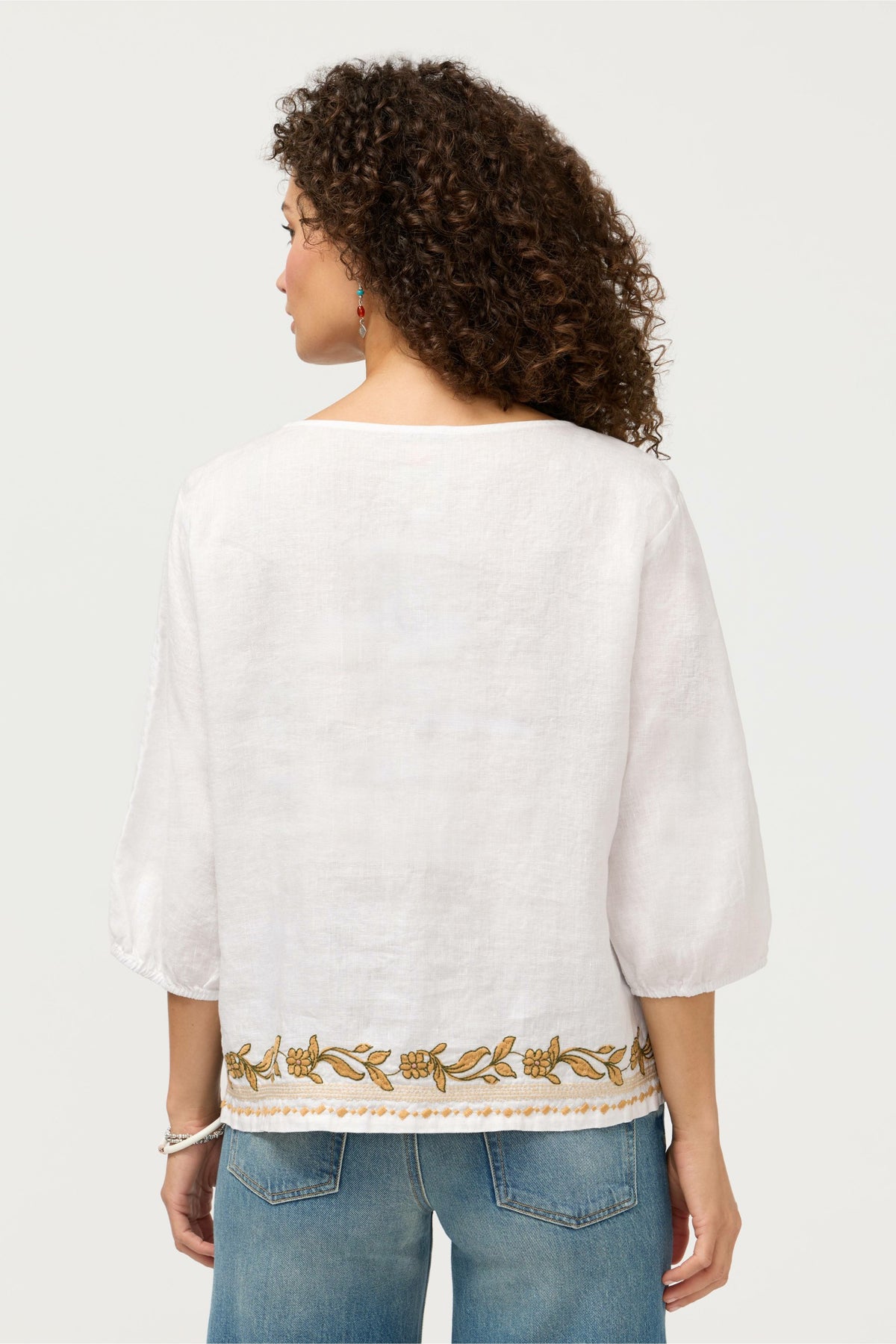 LINEN BOATNECK BLOUSE - Johnny Was Best Seller
