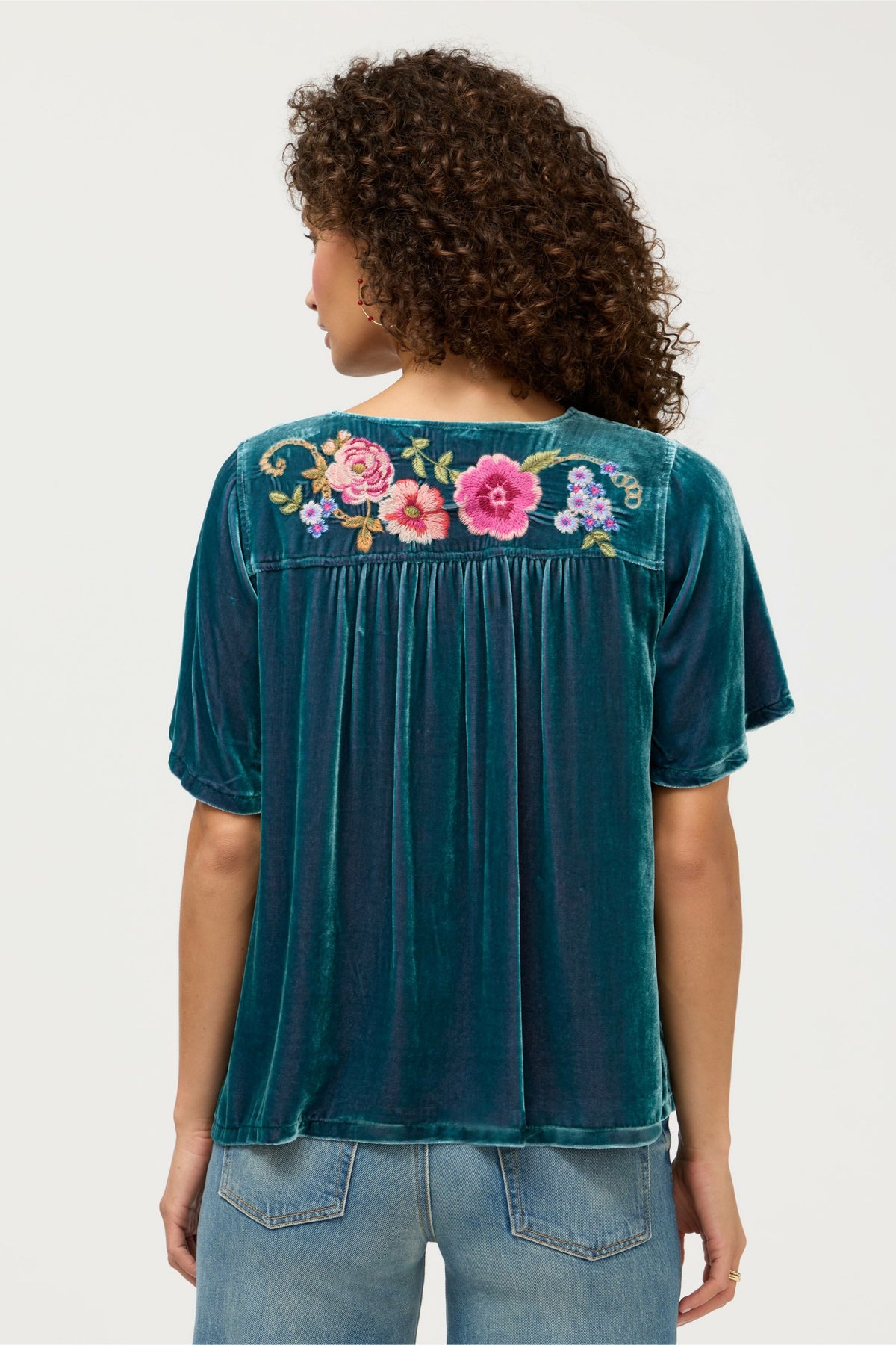 VELVET YOKE BLOUSE - Johnny Was Recommended