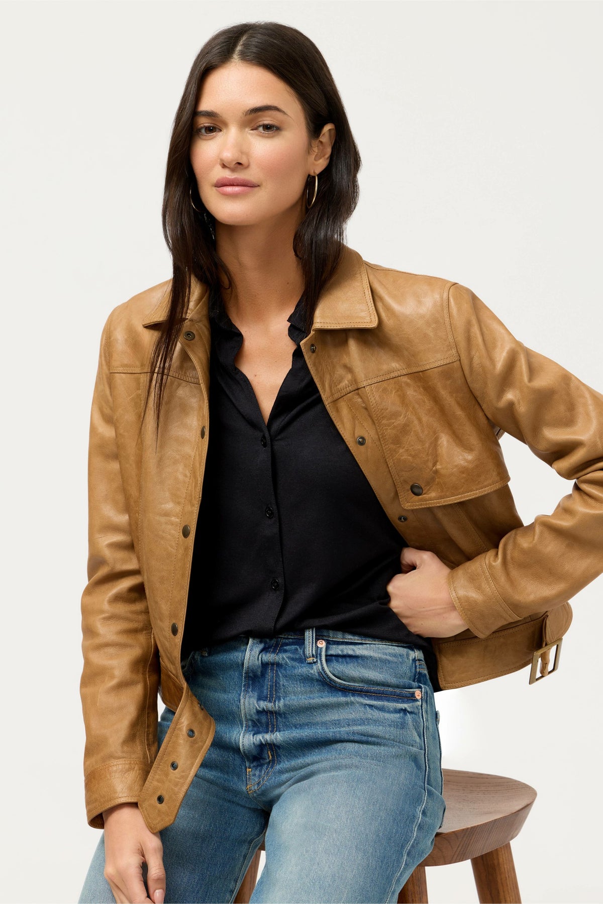 ESSENTIALS SOFT TOUCH 3/4 SLEEVE RELAXED SHIRT - Johnny Was New
