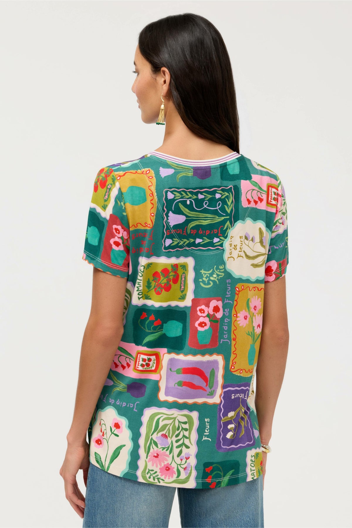 THE JANIE FAVORITE SHORT SLEEVE HENLEY TEE - Johnny Was New