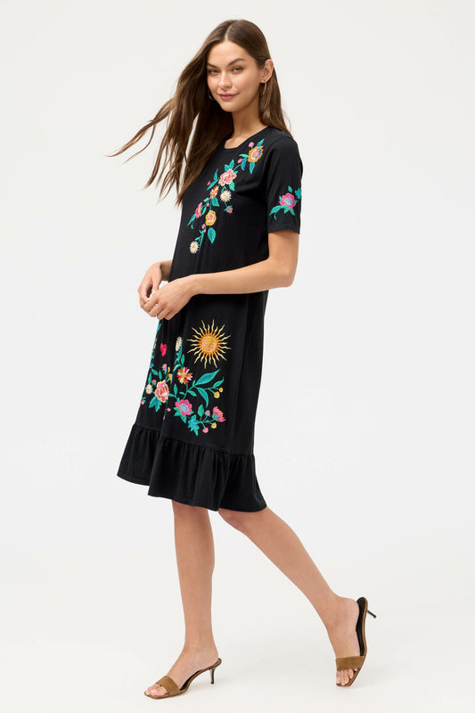 RUFFLE HEM KNIT DRESS - Johnny Was Signature