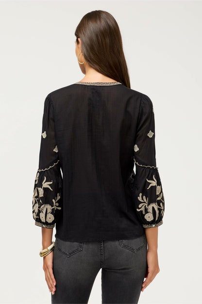SCALLOP SLEEVE BLOUSE - Johnny Was Featured