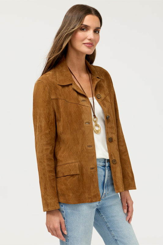 DIAMOND LASER ITALIAN SUEDE JACKET - Johnny Was Trending