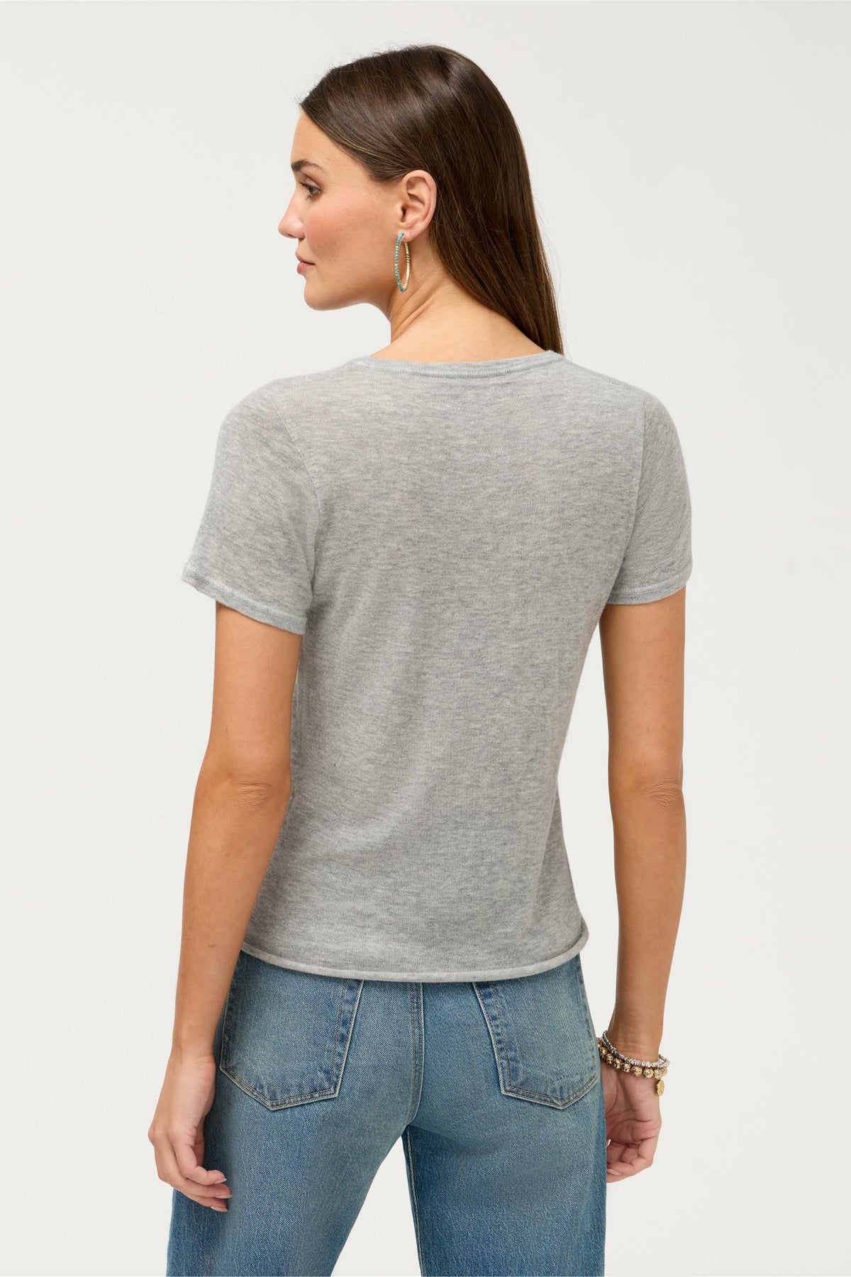 CASHMERE SHORT SLEEVE CREWNECK - Johnny Was Recommended