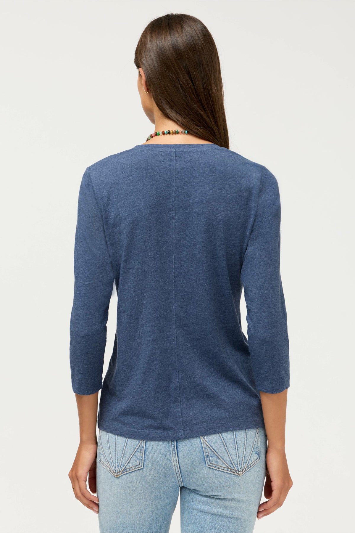 3/4 SLEEVE V-NECK TEE - Johnny Was Exclusive