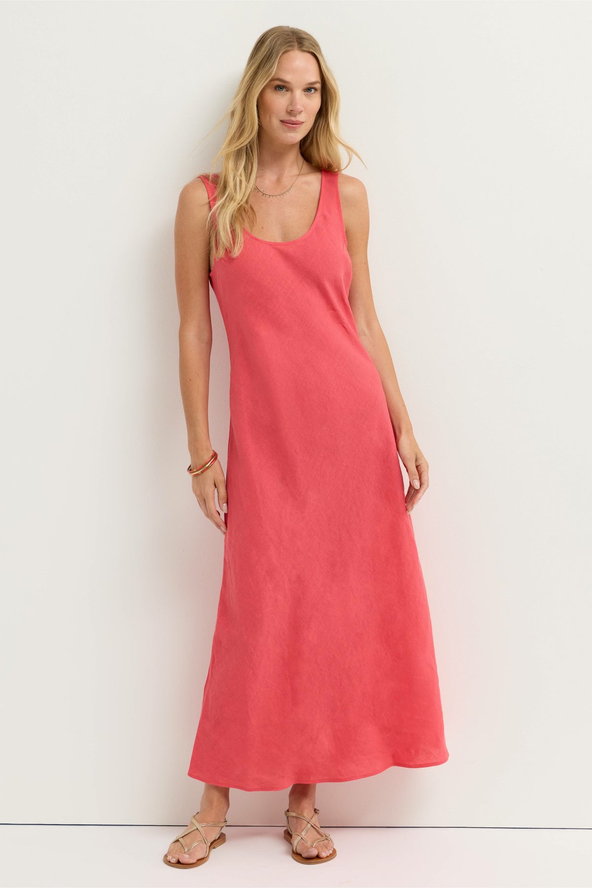 LINEN BIAS TANK DRESS - Johnny Was Signature