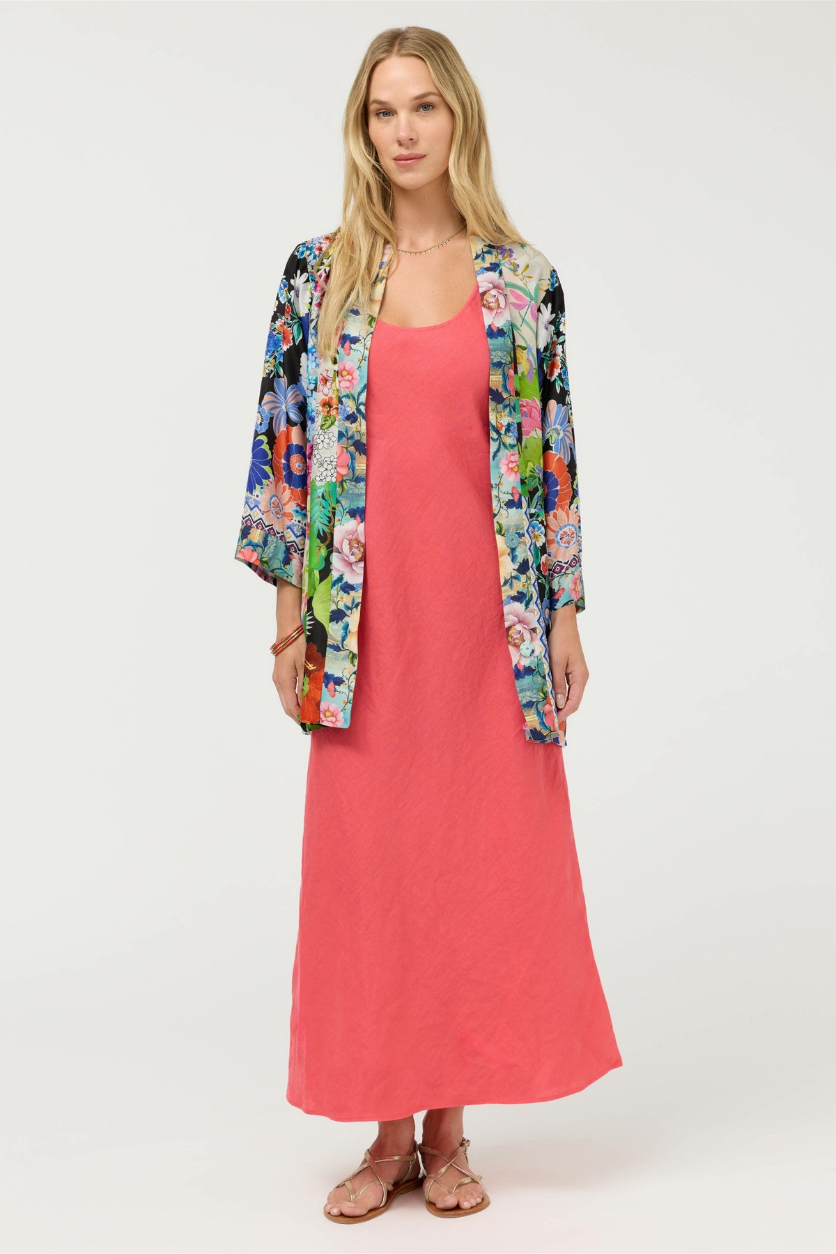LINEN BIAS TANK DRESS - Johnny Was Signature