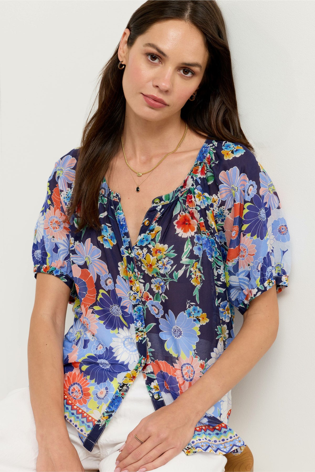 AVAH BUTTON DOWN SHIRT - Johnny Was New