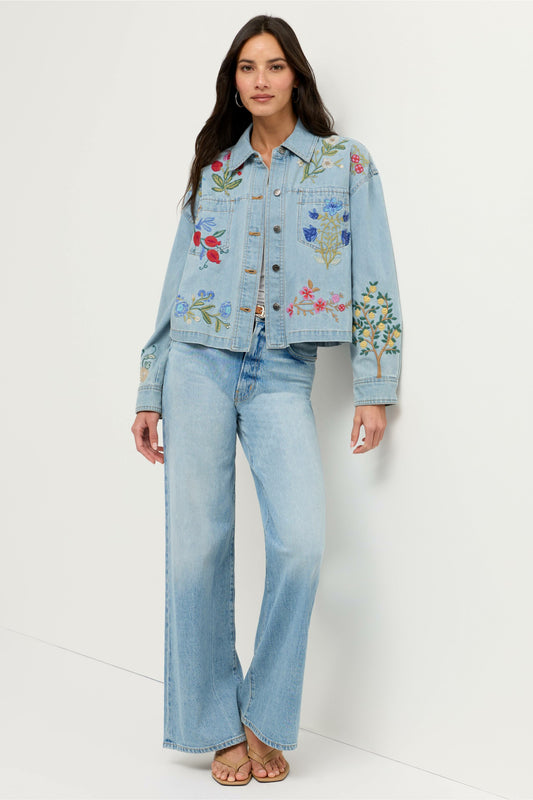 BEATRIX CROPPED DENIM JACKET - Johnny Was Featured