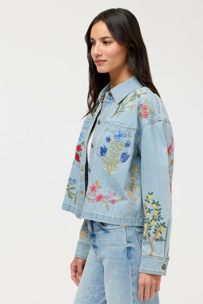 BEATRIX CROPPED DENIM JACKET - Johnny Was Featured