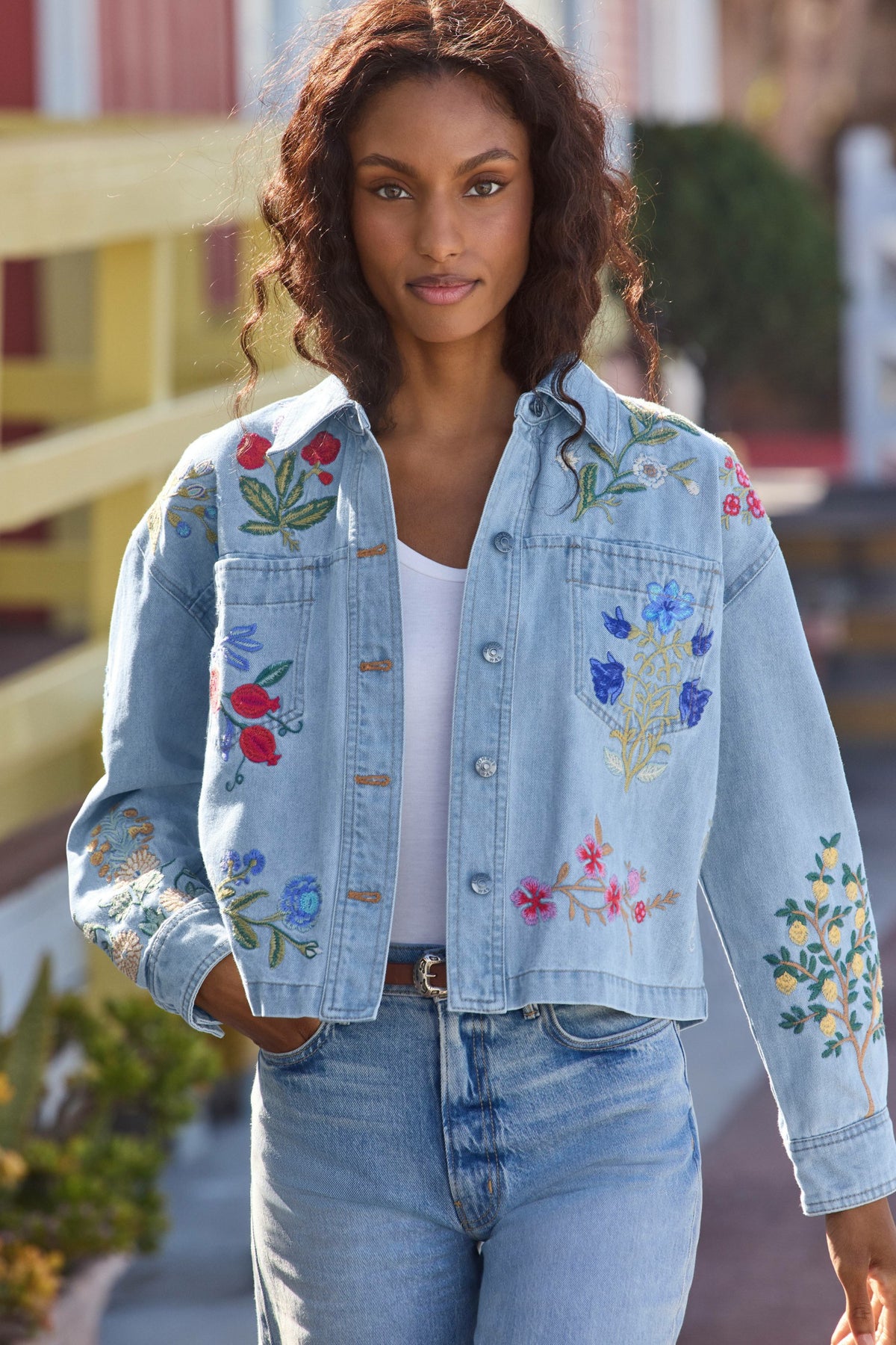 BEATRIX CROPPED DENIM JACKET - Johnny Was Featured