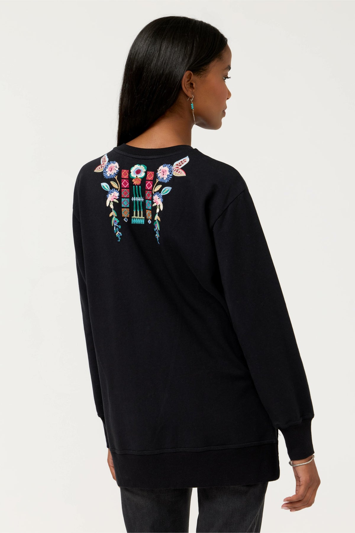 HIGH LOW CREW NECK SWEATSHIRT - Johnny Was Featured