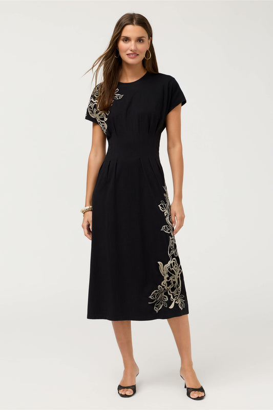 PLEATED WAIST KNIT DRESS - Johnny Was Best Seller
