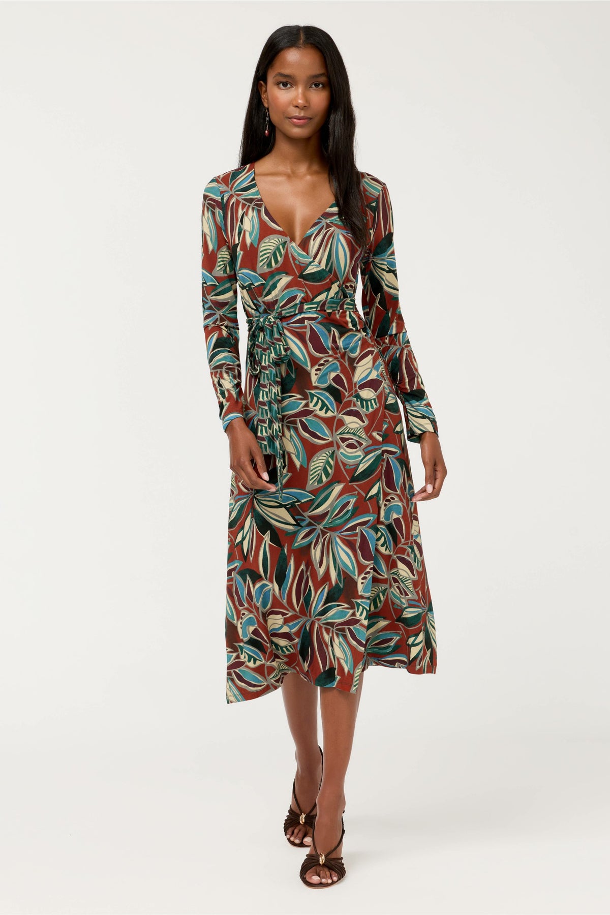 THE JANIE FAVORITE RUCHED SLEEVE WRAP DRESS - Johnny Was Popular