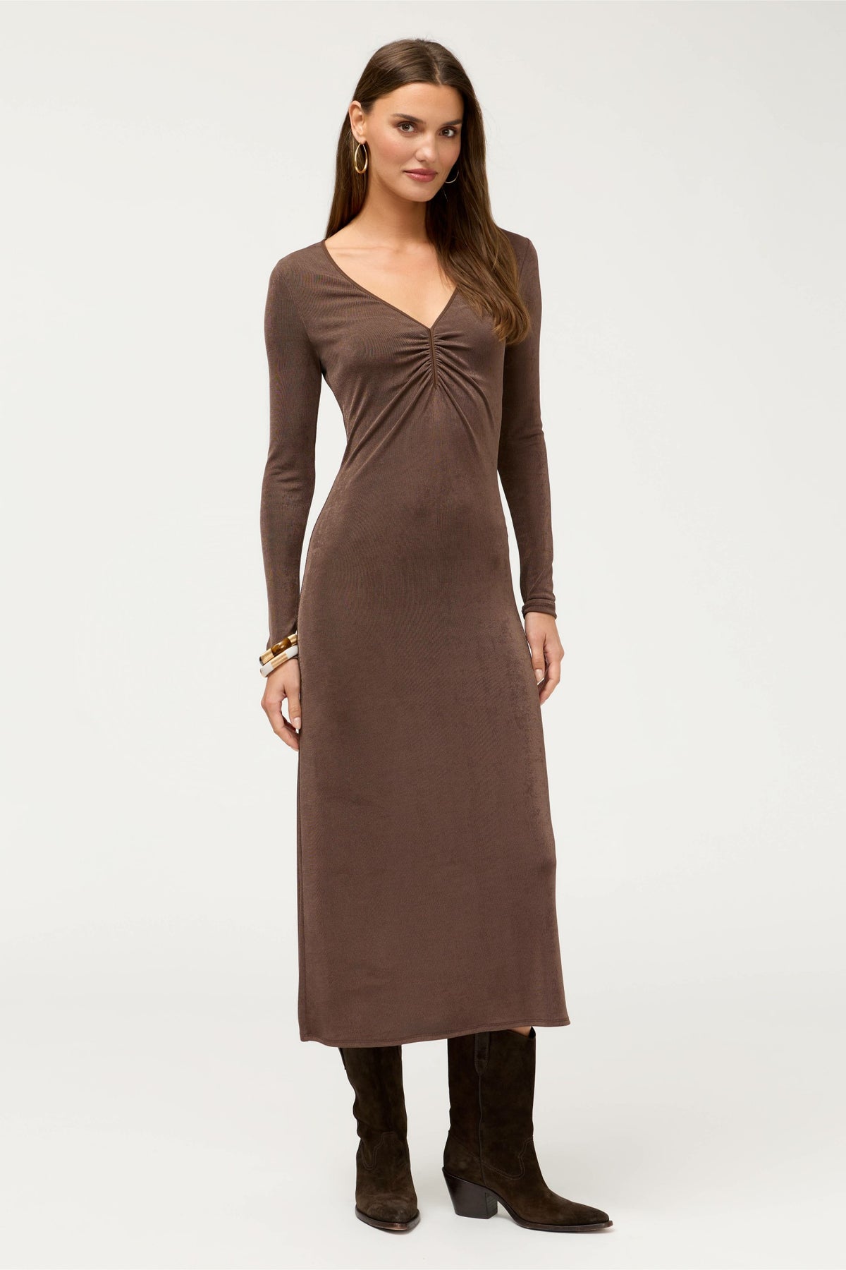 GLORYIA V-NECK MIDI DRESS - Johnny Was Best Seller