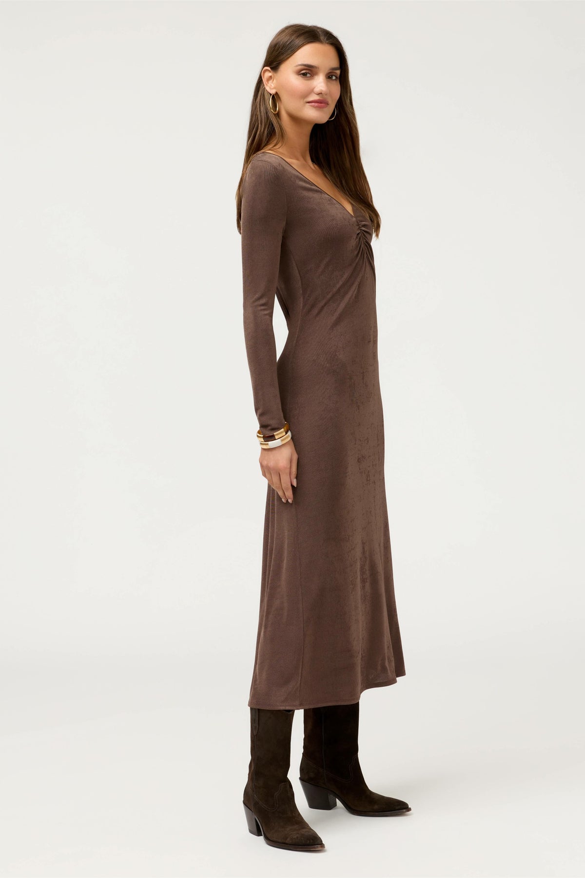 GLORYIA V-NECK MIDI DRESS - Johnny Was Best Seller