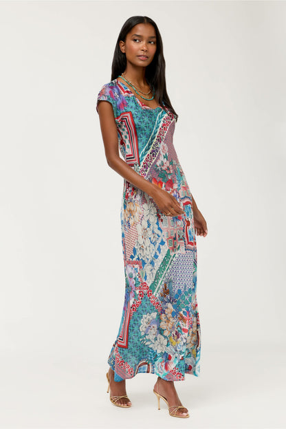 VERTY BIAS PATCHWORK DRESS - Johnny Was Signature