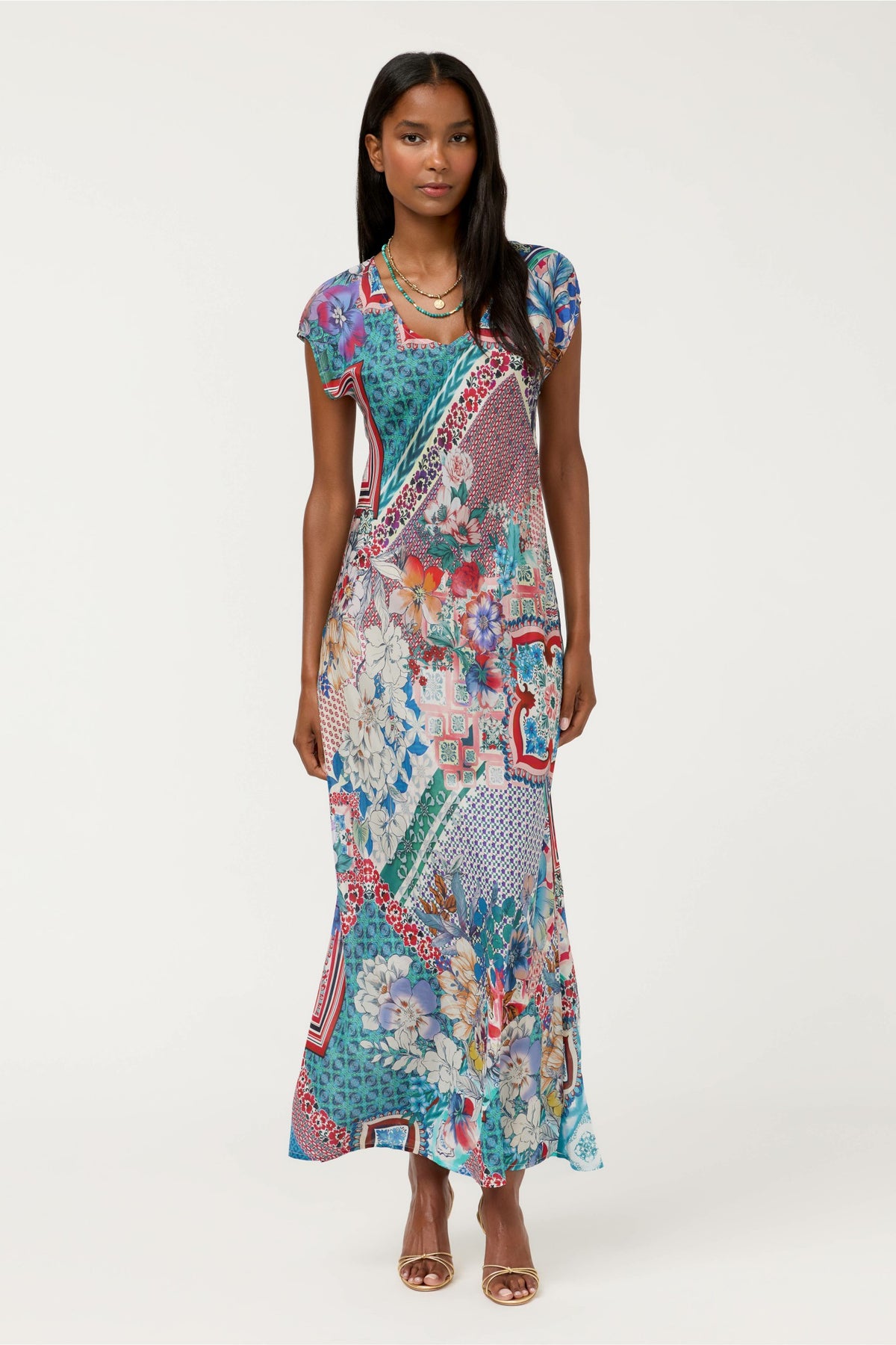VERTY BIAS PATCHWORK DRESS - Johnny Was Signature