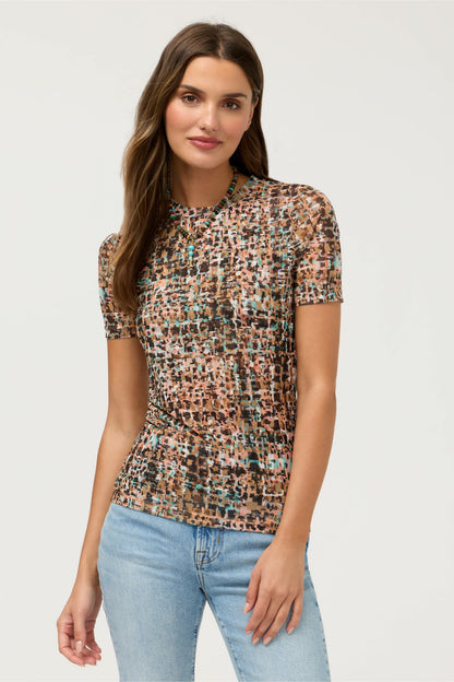 ELEANOR SHORT SLEEVE MESH TEE - Johnny Was Featured