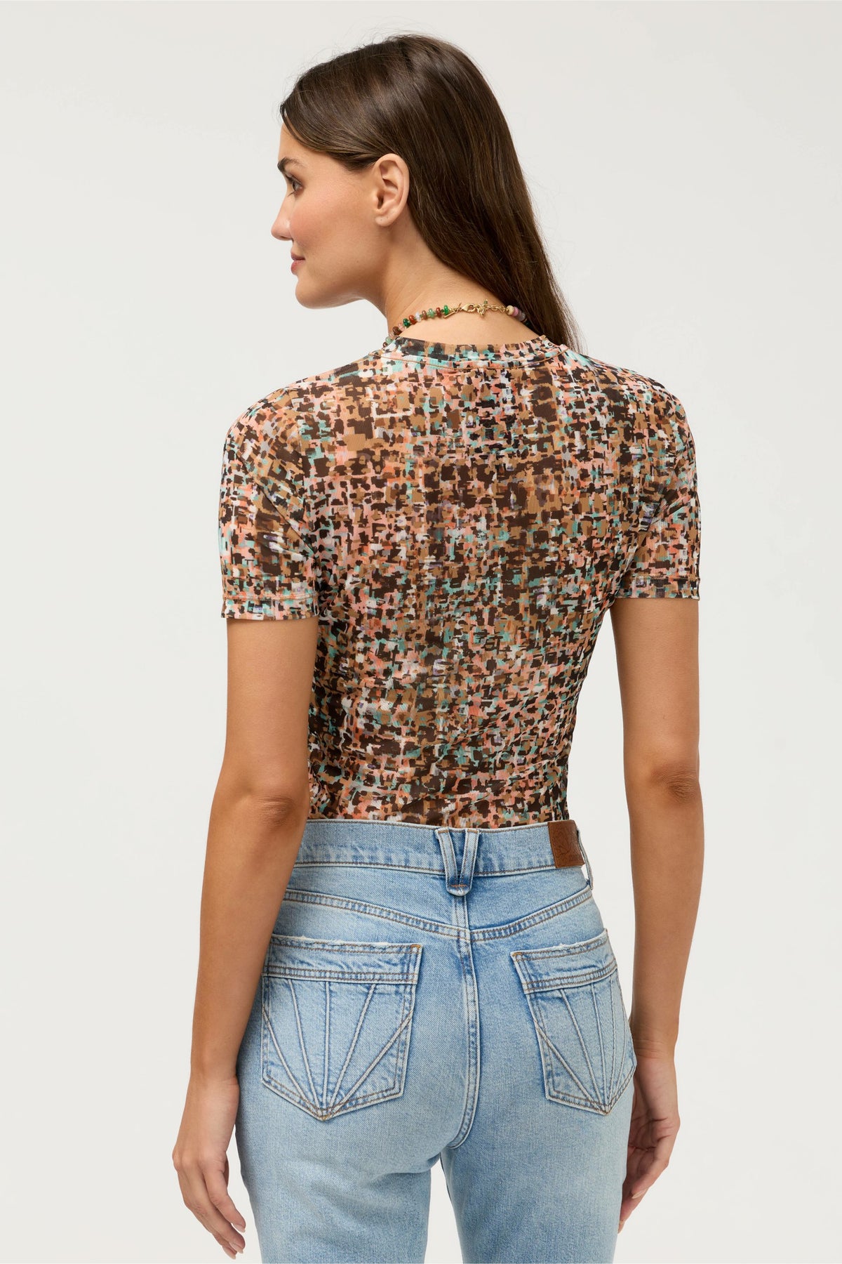 ELEANOR SHORT SLEEVE MESH TEE - Johnny Was Featured