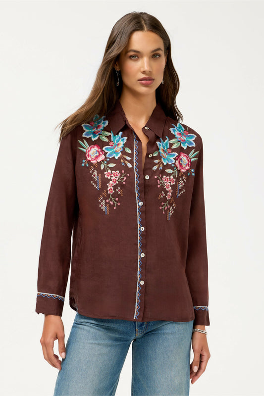 CONTRAST BINDING SHIRT - Johnny Was Popular