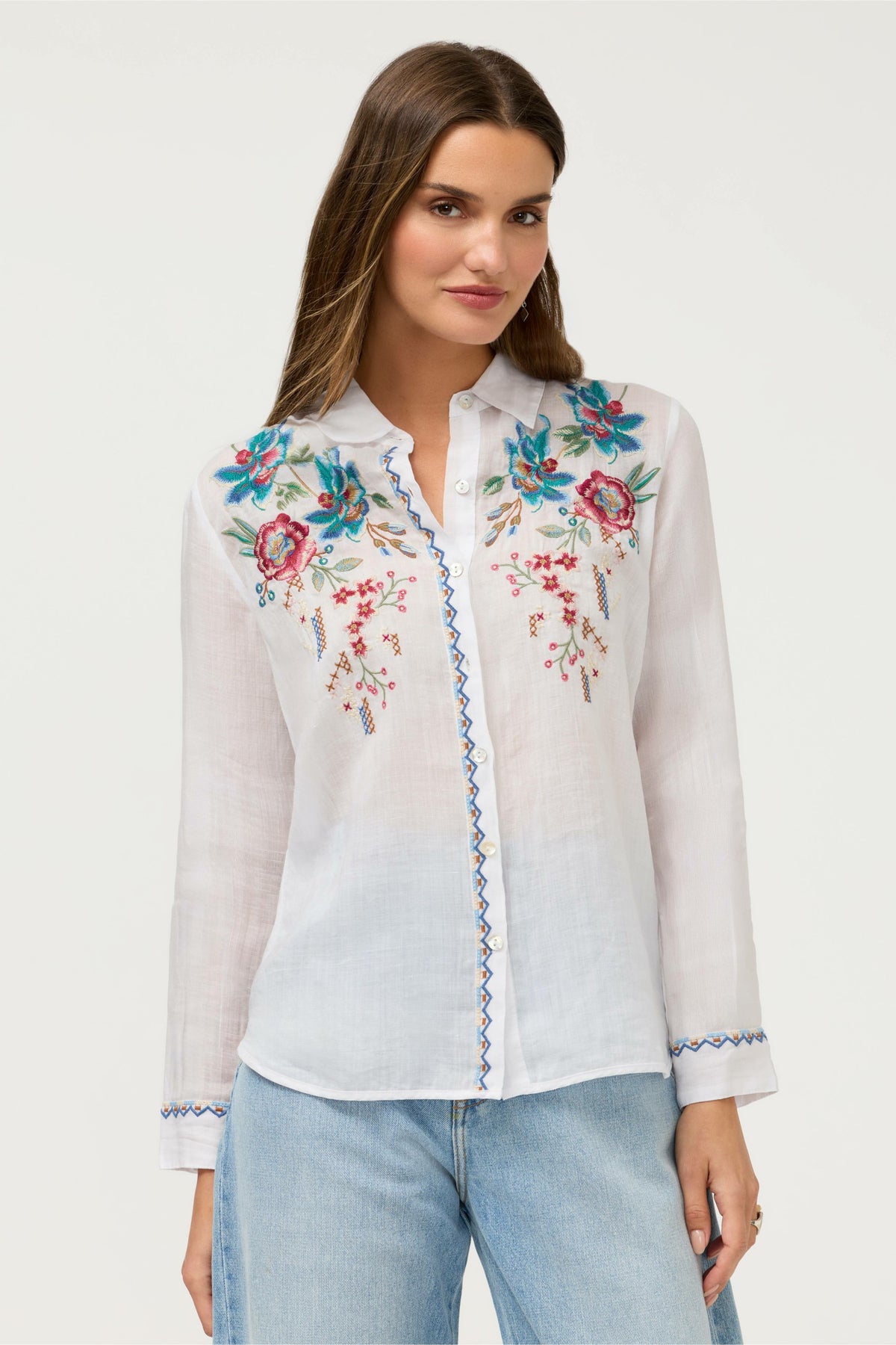 CONTRAST BINDING SHIRT - Johnny Was Trending
