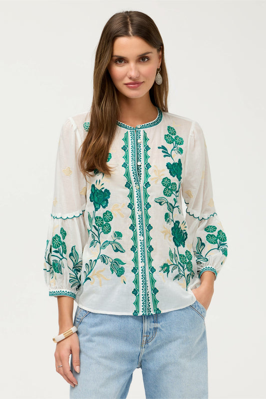 SCALLOP SLEEVE BLOUSE - Johnny Was Exclusive