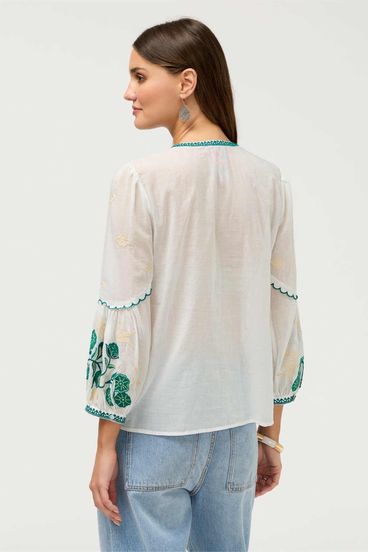 SCALLOP SLEEVE BLOUSE - Johnny Was Exclusive
