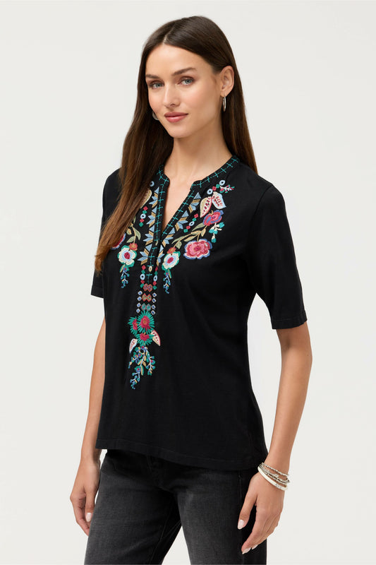 HENLEY KNIT TEE - Johnny Was Popular
