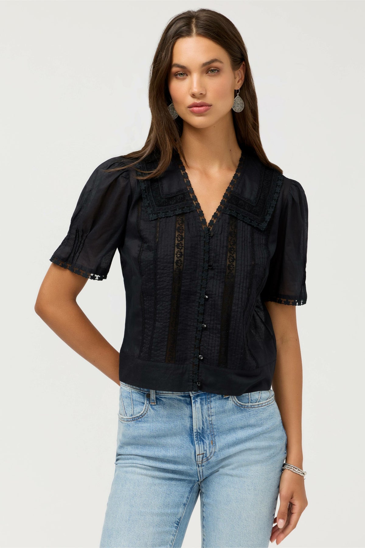 KAYTI PINTUCK BLOUSE - Johnny Was Best Seller