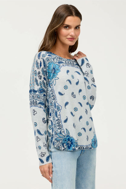 THE PRINTED CREWNECK PULLOVER - Johnny Was Exclusive