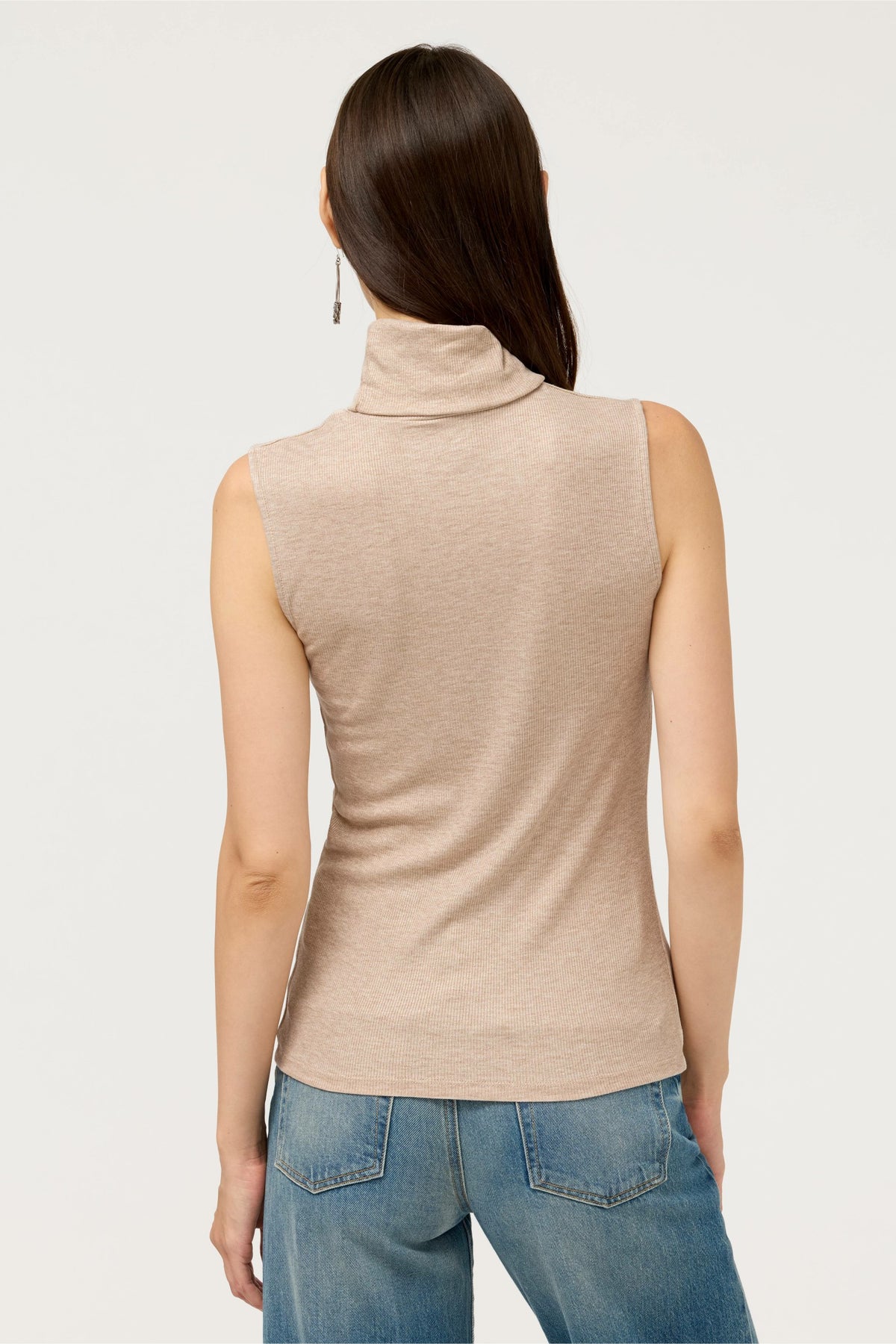 ESSENTIALS SOFT TOUCH METALLIC SLEEVELESS TURTLENECK - Johnny Was Exclusive