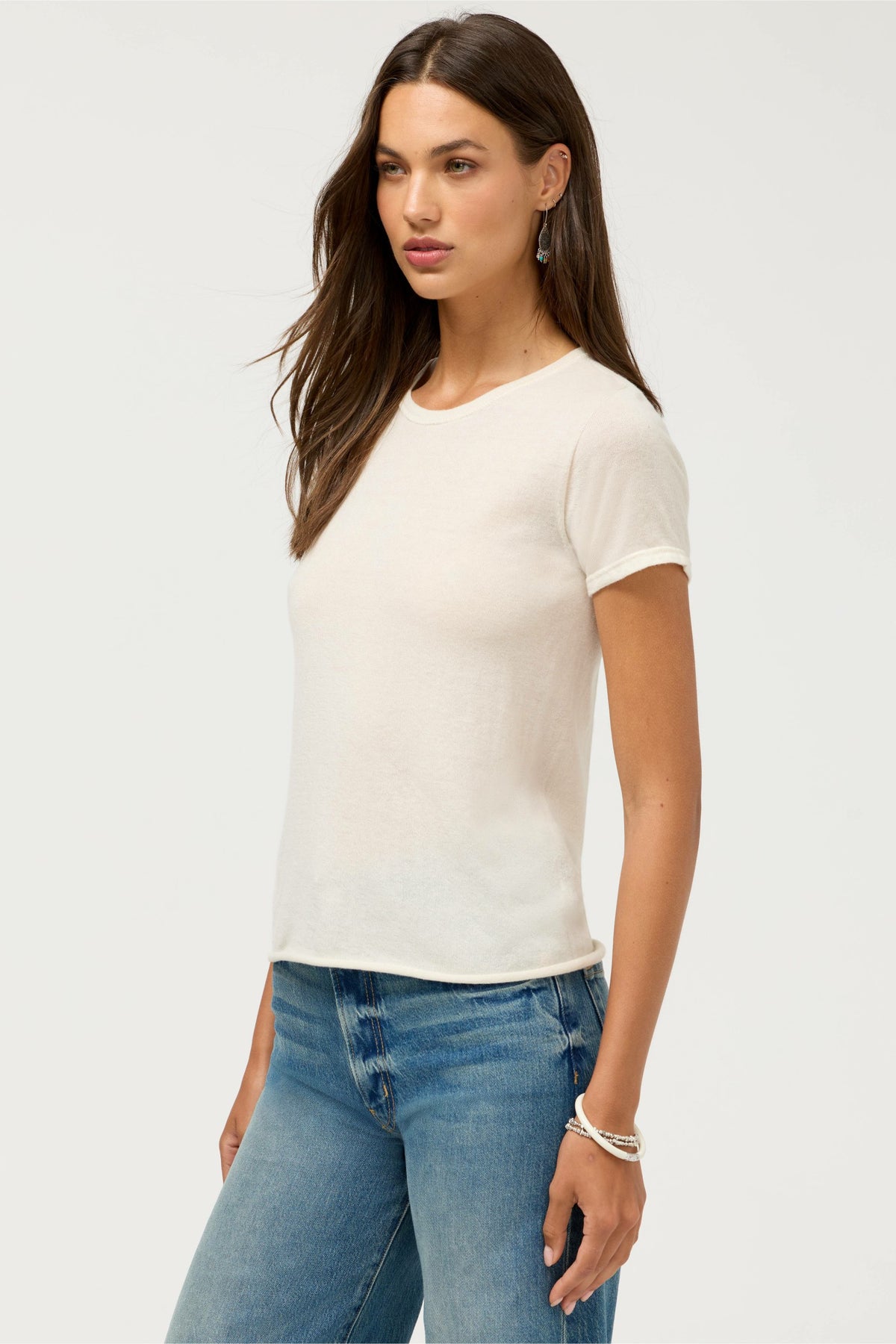 CASHMERE SHORT SLEEVE CREWNECK - Johnny Was New