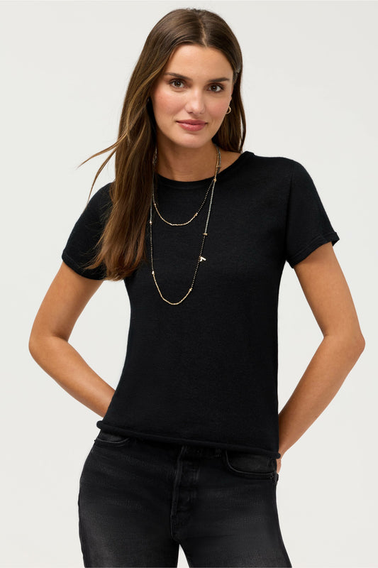 CASHMERE SHORT SLEEVE CREWNECK - Johnny Was Featured