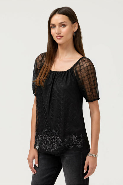 AMARRAH MESH BLOUSE - Johnny Was Best Seller