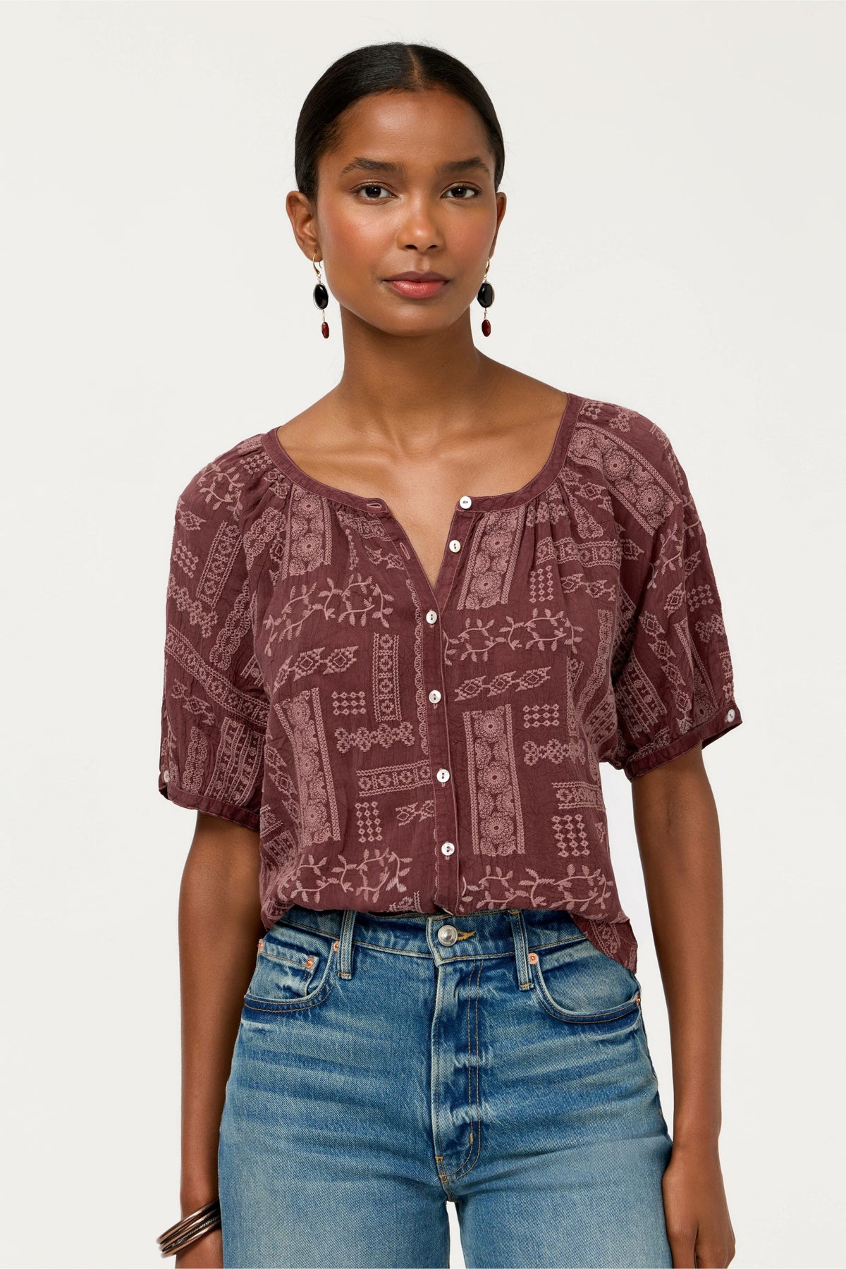 AVAH BUTTON DOWN SHIRT - Johnny Was Recommended