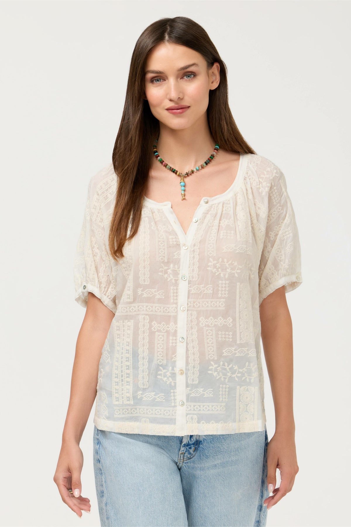 AVAH BUTTON DOWN SHIRT - Johnny Was Exclusive