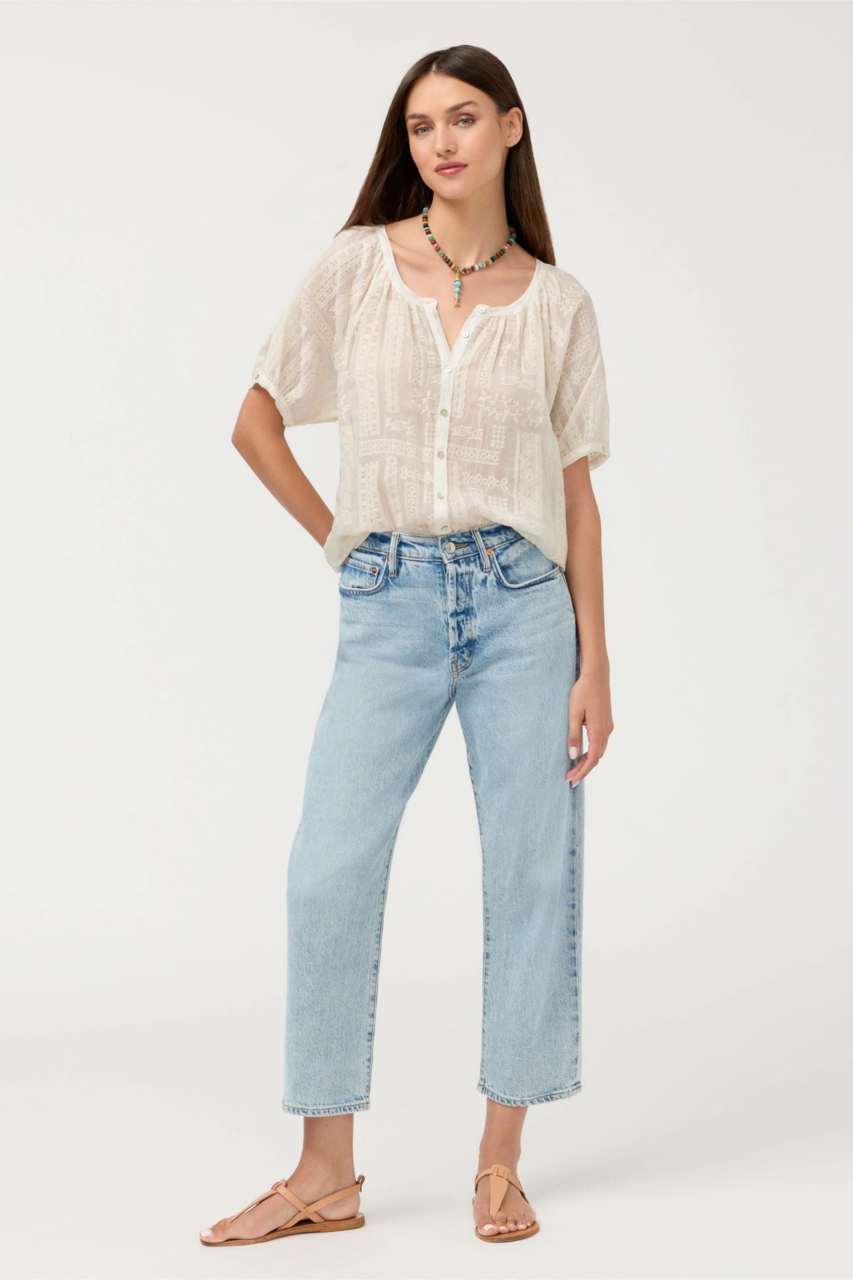 AVAH BUTTON DOWN SHIRT - Johnny Was Exclusive