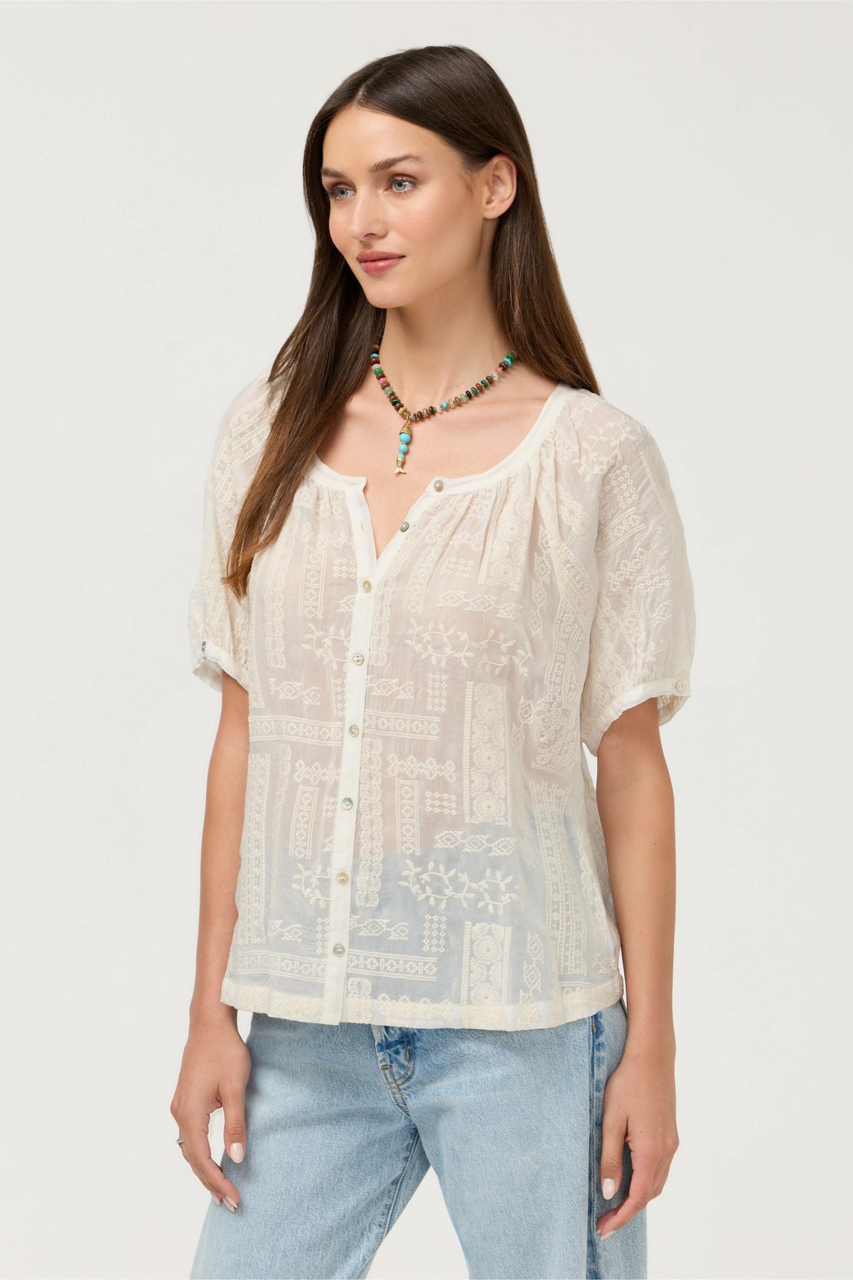 AVAH BUTTON DOWN SHIRT - Johnny Was Exclusive