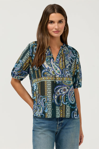 MARGOT SHORT SLEEVE BLOUSE - Johnny Was New