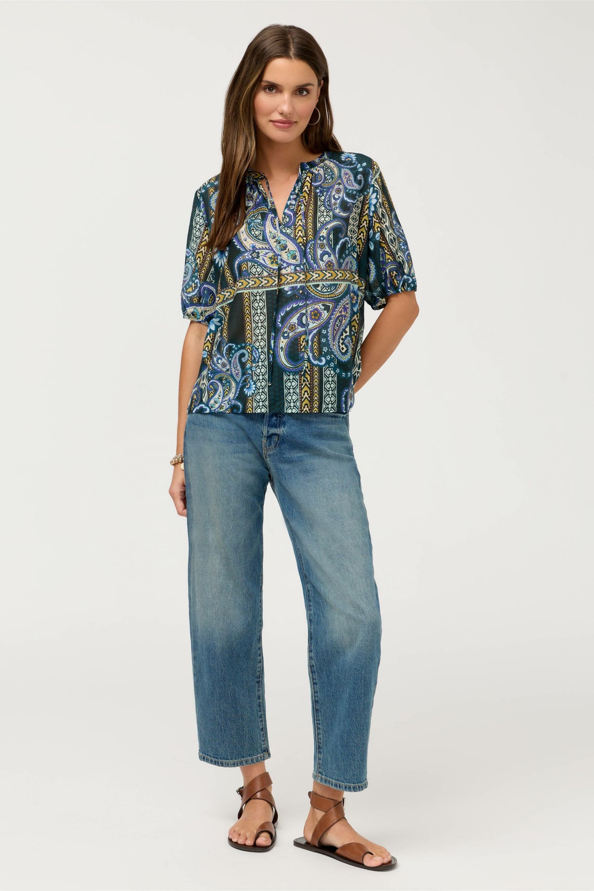 MARGOT SHORT SLEEVE BLOUSE - Johnny Was New