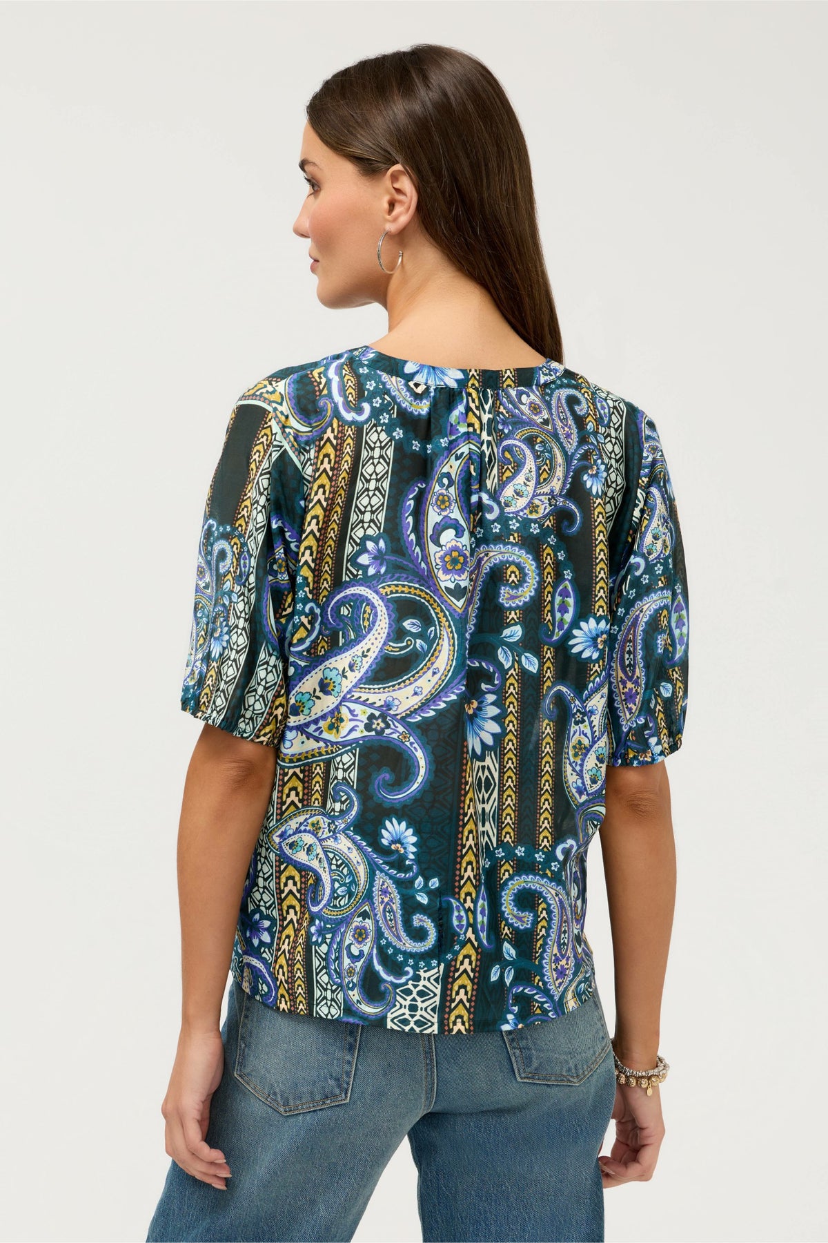 MARGOT SHORT SLEEVE BLOUSE - Johnny Was New