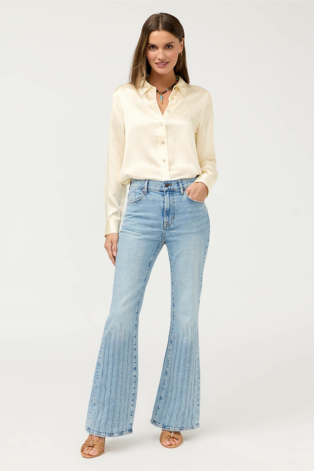 DAVADI PINTUCK FLARE JEAN - Johnny Was Popular