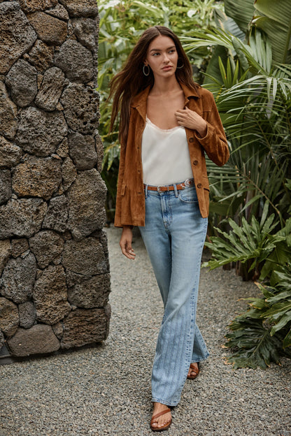 DAVADI PINTUCK FLARE JEAN - Johnny Was Popular