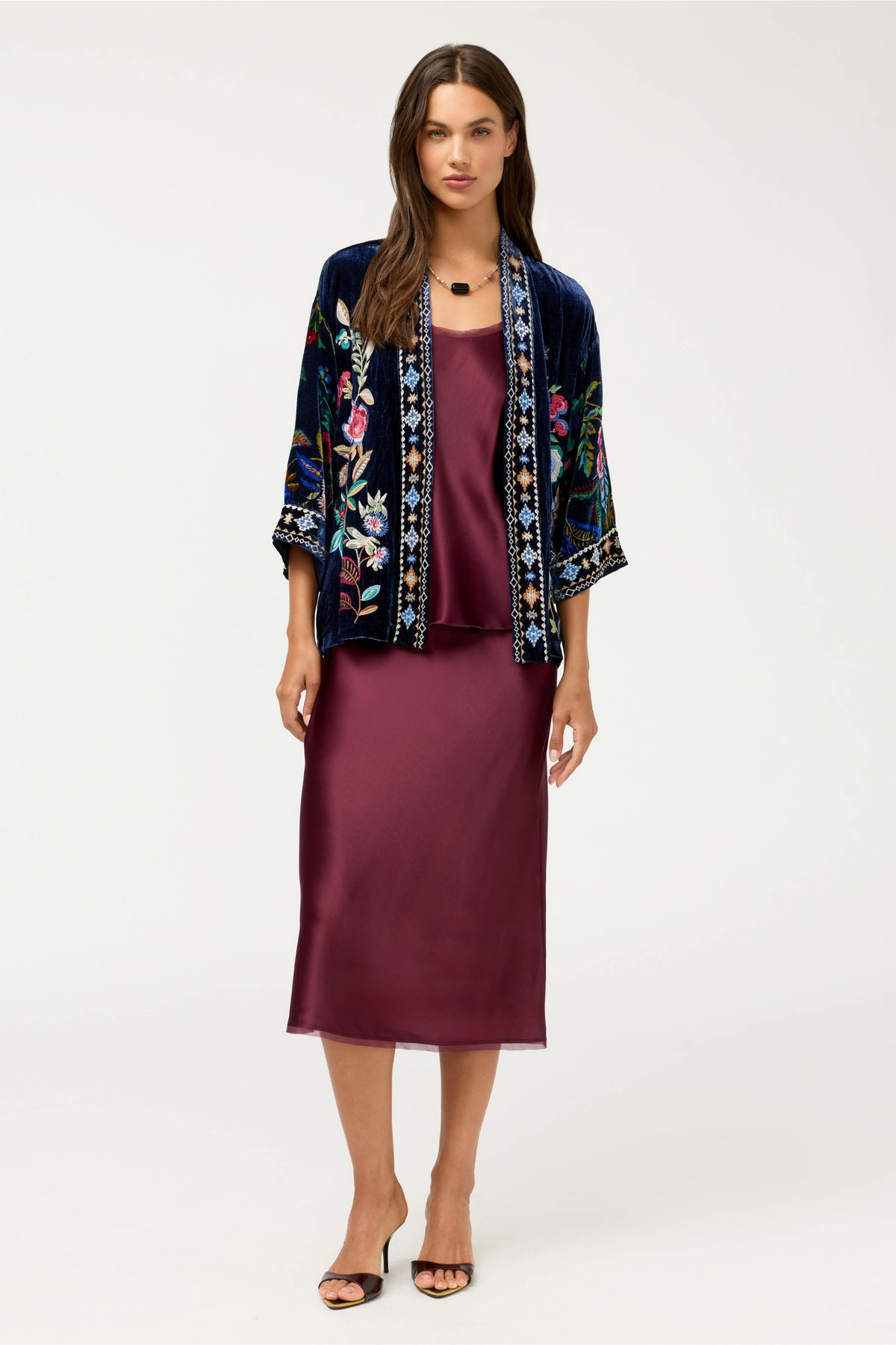 ESSENTIALS SILK BIAS SKIRT - Johnny Was Signature