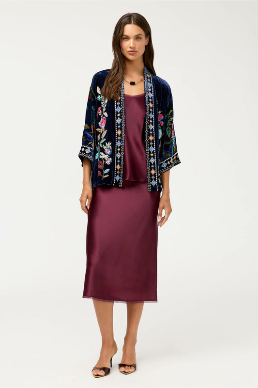 ESSENTIALS SILK BIAS SKIRT - Johnny Was Signature