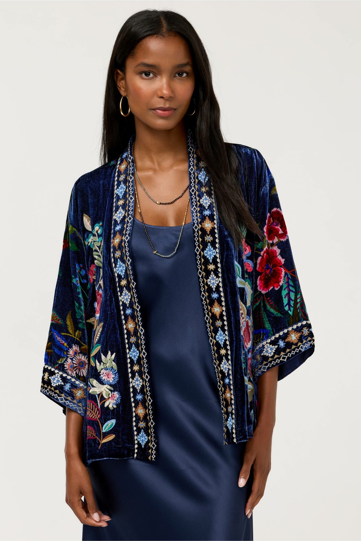 VELVET CROPPED KIMONO - Johnny Was Trending